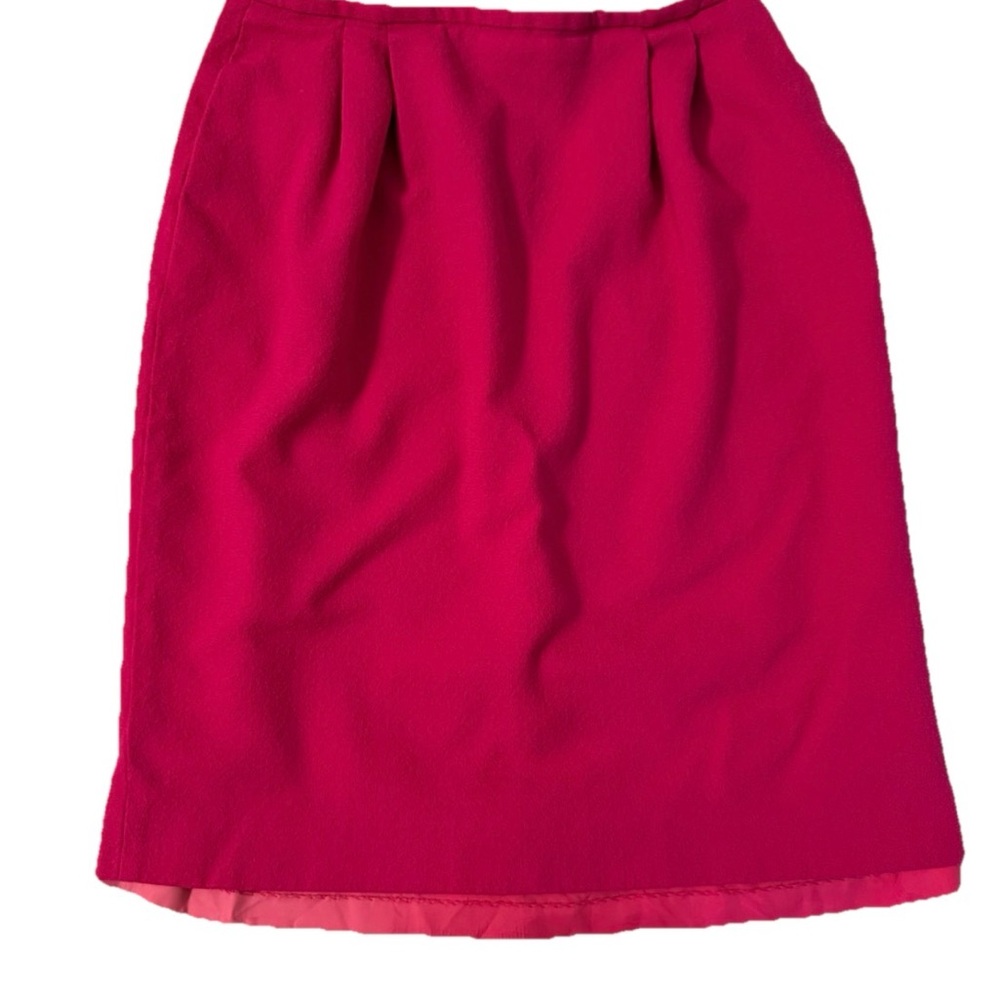 JONES NEW YORK Vtg Barbiecore Pink Wool Knee Length Skirt Modern Sz 6 Career